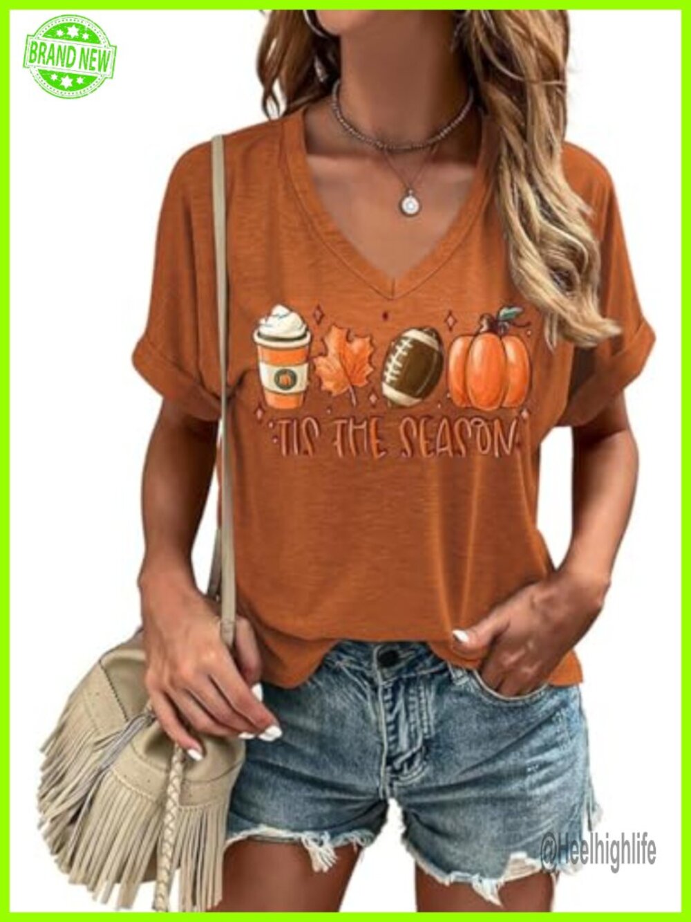 Womens V Neck Halloween Thanksgiving Graphic Tee Casual Fall Top